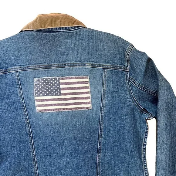 Vintage Ralph Lauren Denim Jacket with Corduroy Collar - Picture 7 of 8